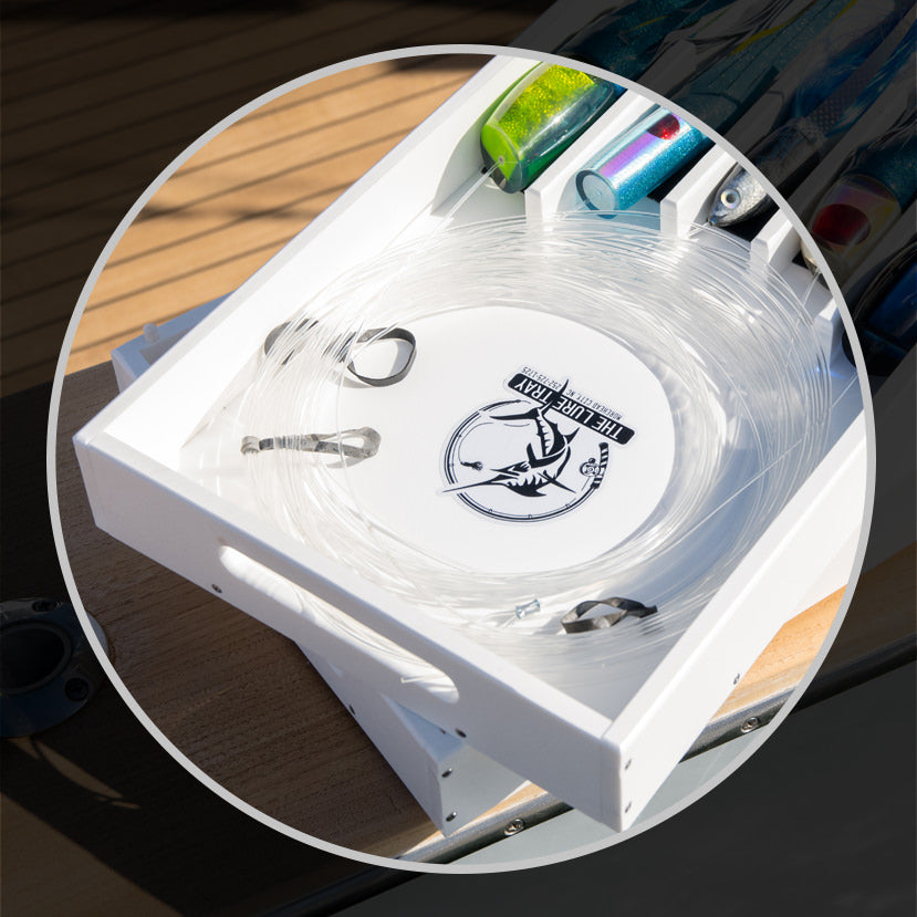Image shows rounded handles making The Lure Tray easy to pick up and transport.