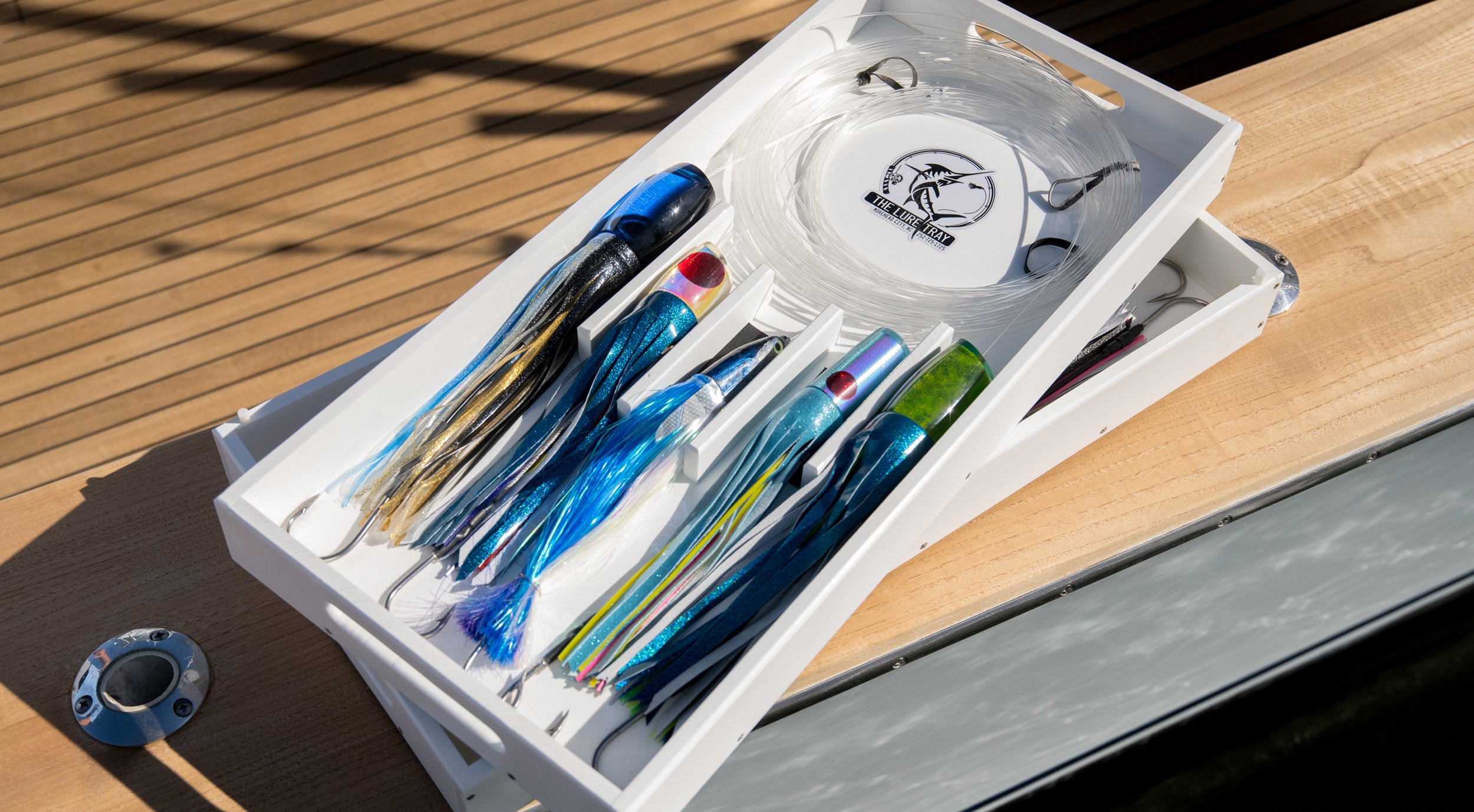 Two Kona Edition Lure Trays stacked for ease of use.